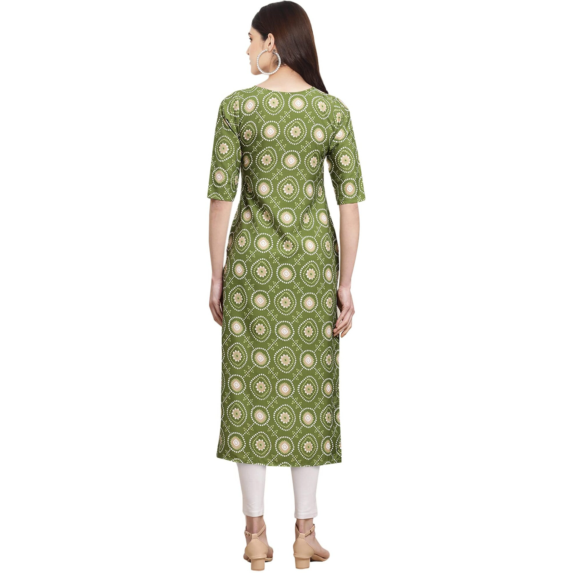 Pinkmint Women's Crepe Digital Print Straight Kurta [Pack Of 6](Qv-332-338-335-352-346-350-S)