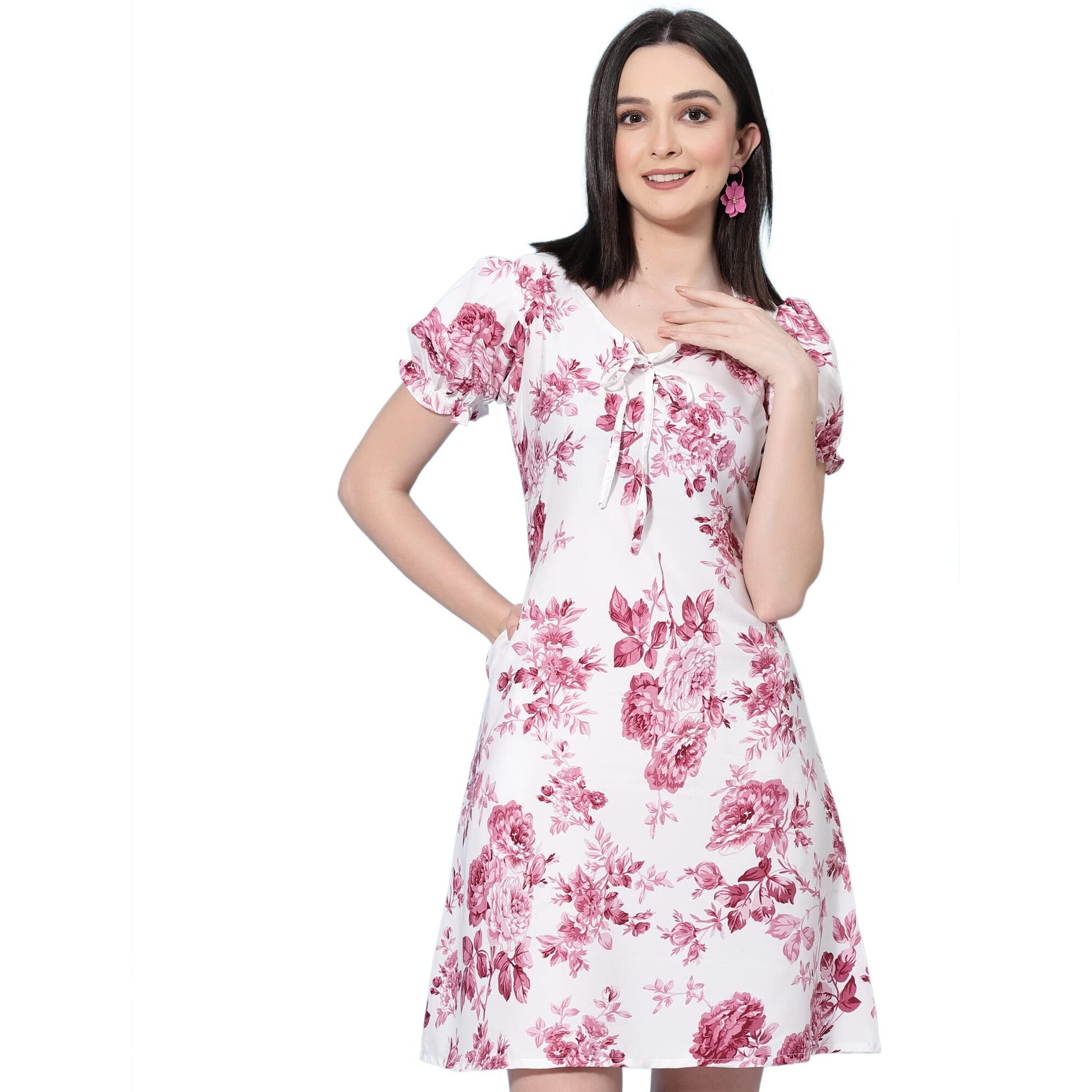 Oomph Women's Crepe Sheath Mini Dress (Md658_Pink