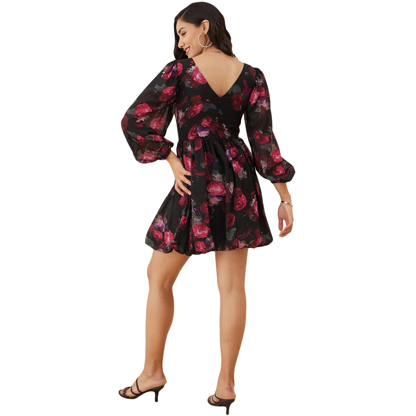 Rare Women's Regular Fit Dress (Ep7544C_Black L)