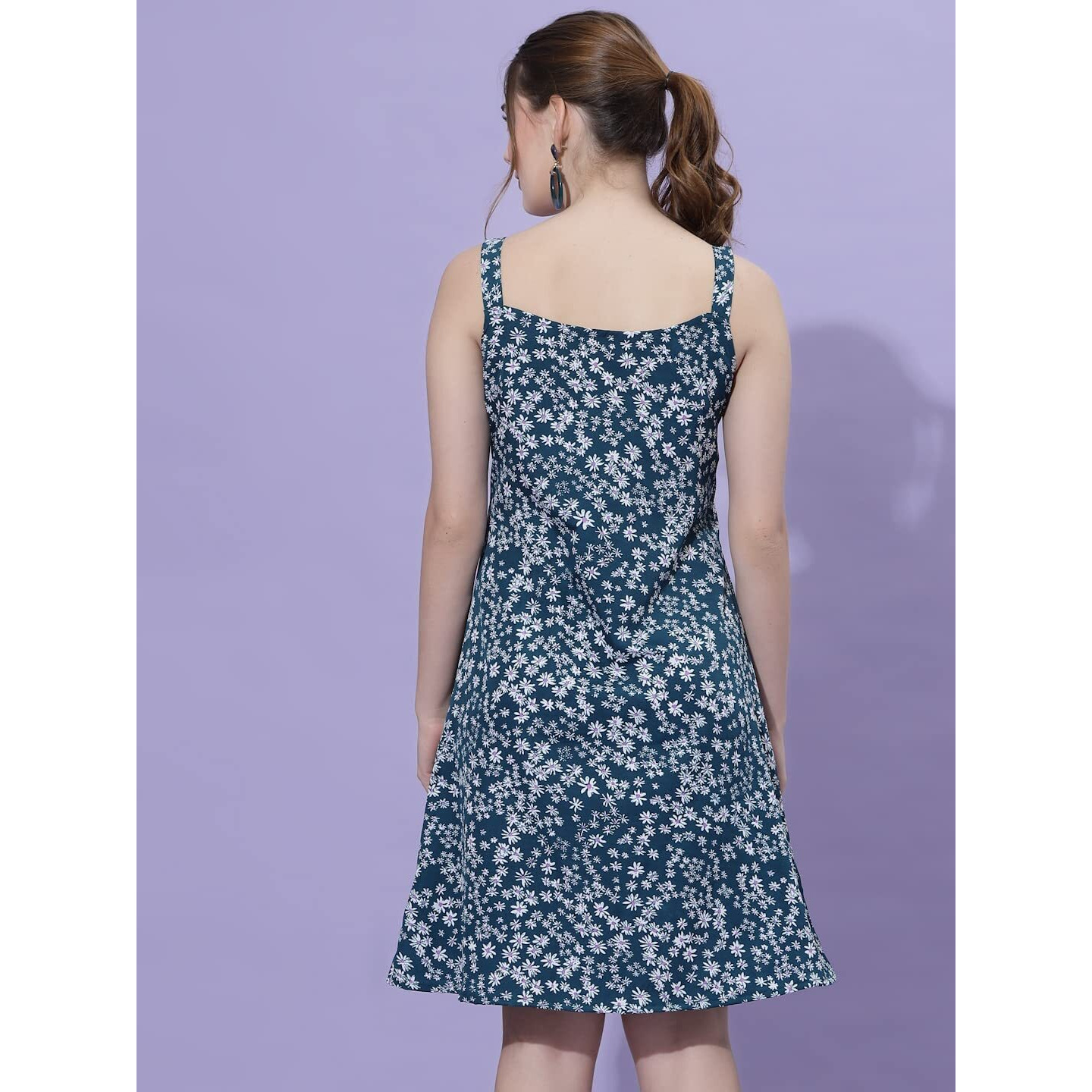Oomph Dress For Women Stylish| Summer Vacation Style |Floral Print Spaghetti Strap |Mini Dressfor Women's & Girl's |Lightweight Flared Dress For Casual & Holiday Wear