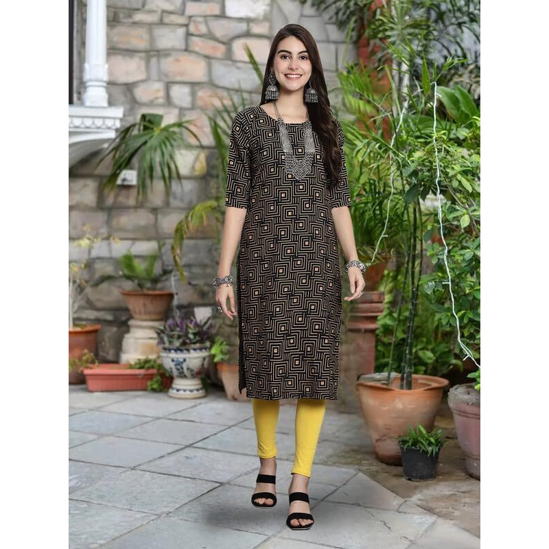 Pinkmint Festival Wear Printed Crepe Kurti's For Women's Ll Ethnic Kurti Ll Comfortable Kurti (Pack Of 6)