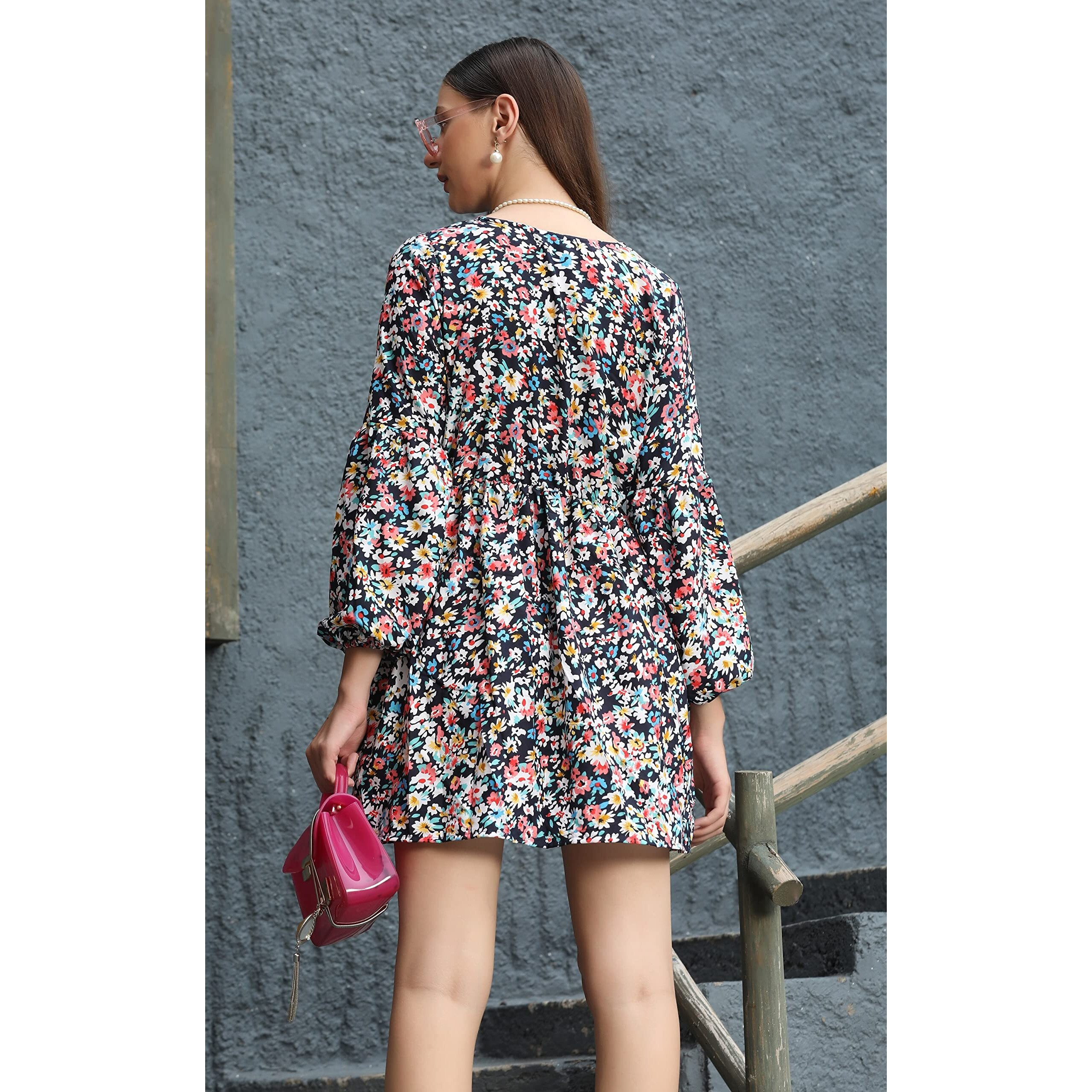 Dhruvi Trendz Womens Lycra Women Western Dresses Regular Fit A-Line (Dupli-D-Wd-1002_Black_S)