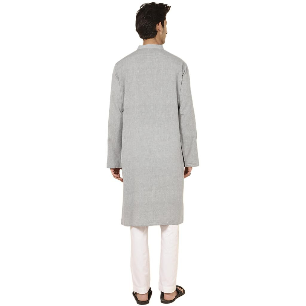 Fabindia Men's Cotton Relaxed Kurta (20051044_Grey