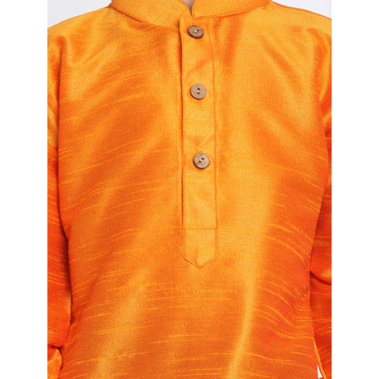 Jbn Creation Vastramay Boys' Orange Silk Blend Boys Pathani Style Kurta And Patial Dhoti Set - (Vasnbuk001Orncdma) For 4-5 Years