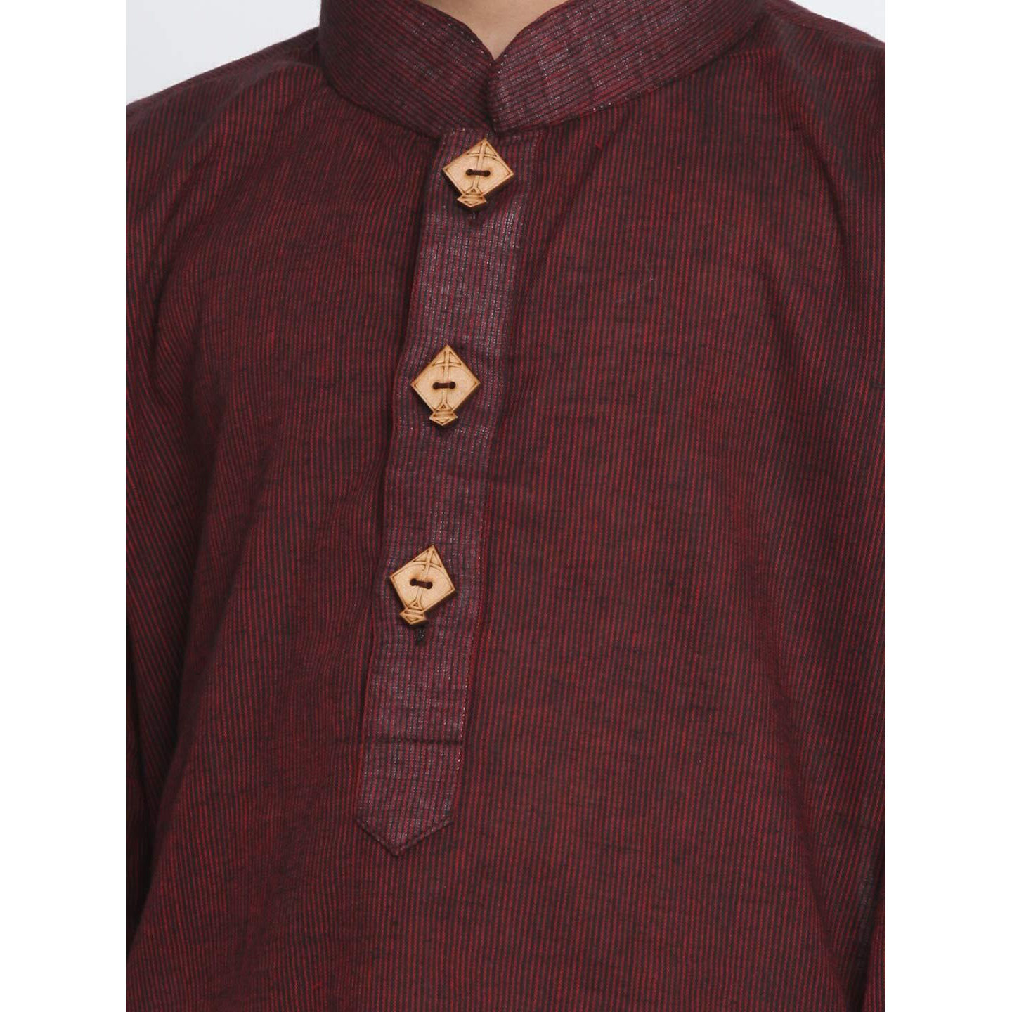 Jbn Creation Boys Pure Cotton Garnet Maroon And White Kurta Pyjama Set - Ethnic Elegance For Festivals | Comfortable Traditional Pure South Handloom Cotton Kurta Pyjama For Kids_Jbnbk070Manpwh_22