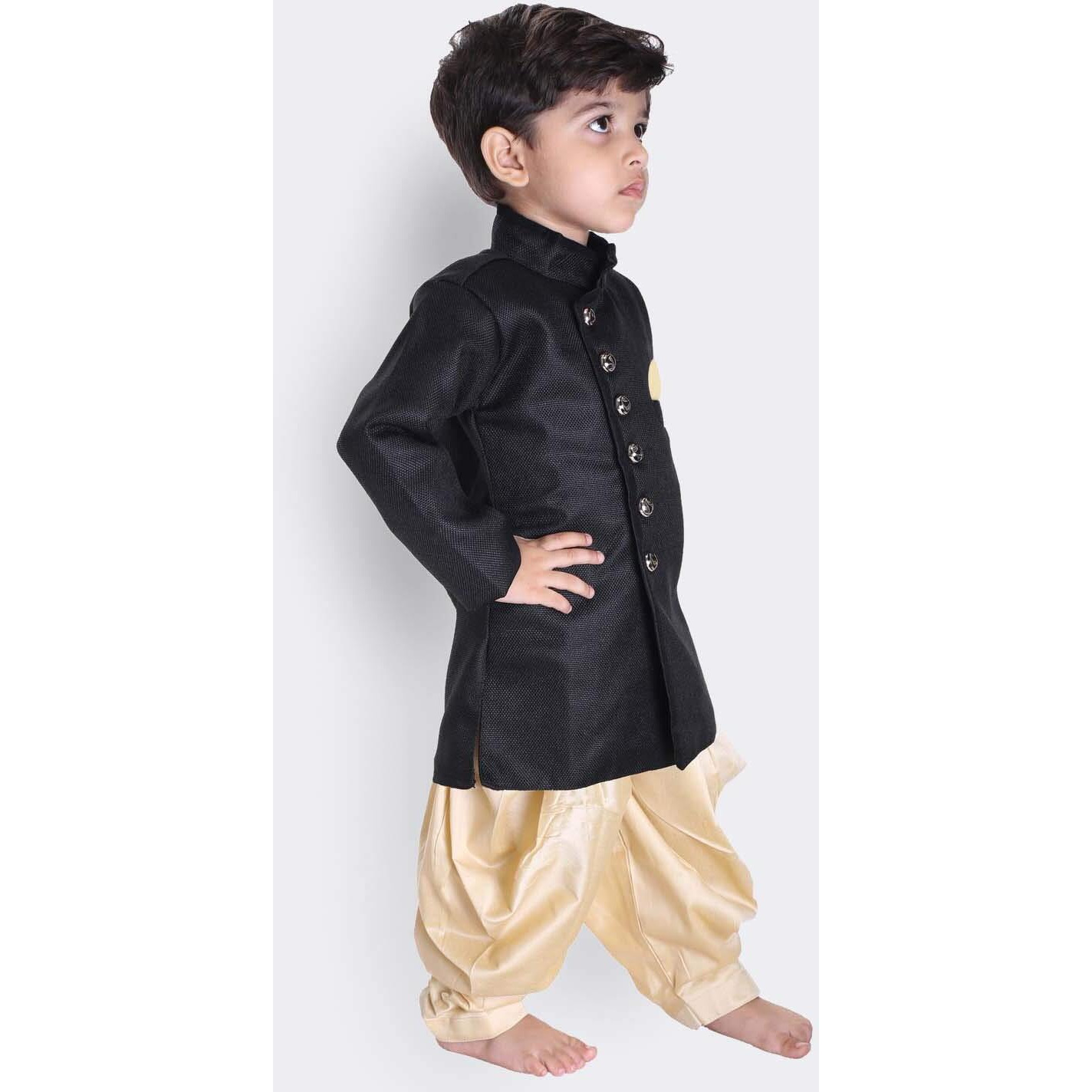 Jbn Creation Boy's Cotton Kurta Pyjama (Vasbsw120Go_Xl_Gold_12-13 Years)
