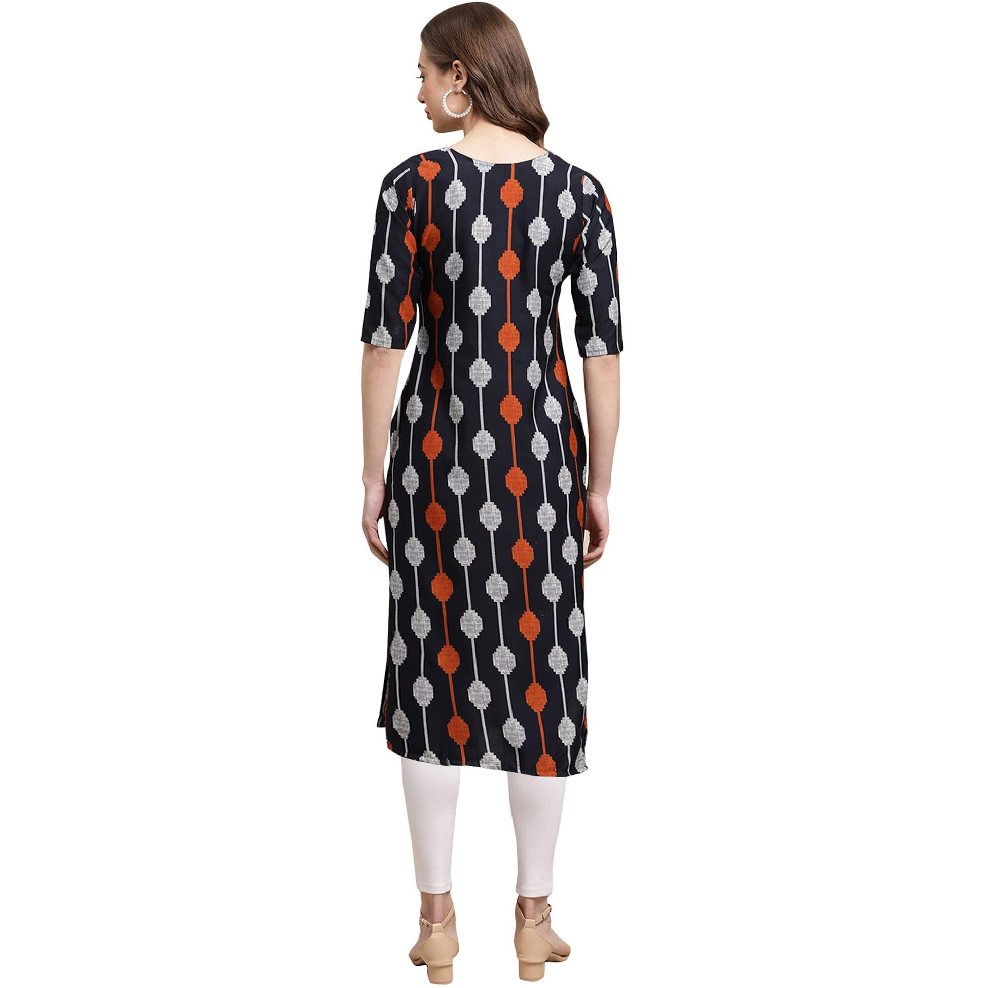 Pinkmint Women's Crepe Digital Print Straight Kurta Pack Of 6 [Cr-343-330-353-337-329-345-M]