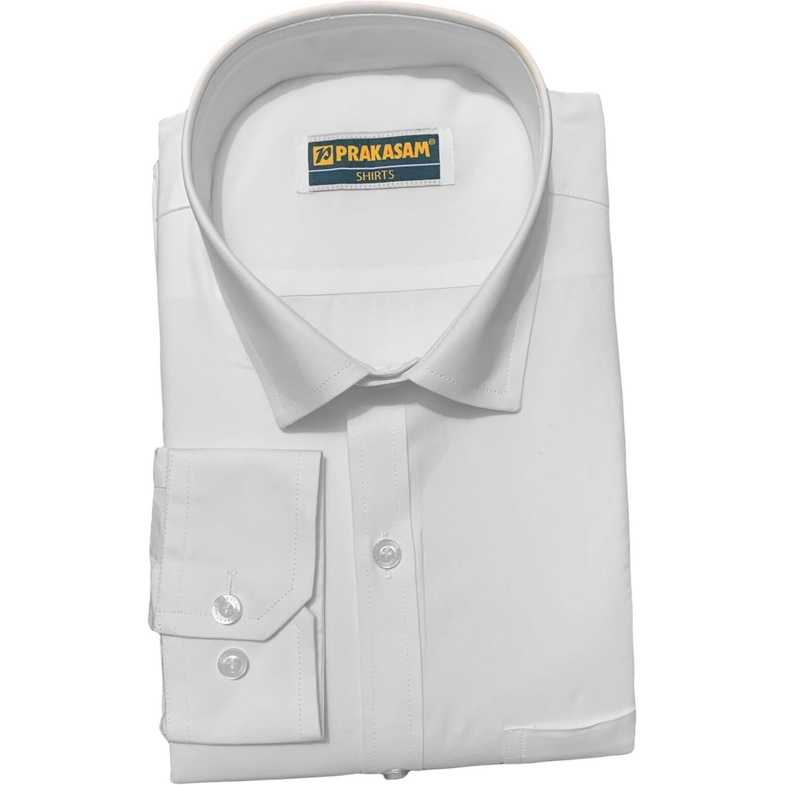 Prakasam Cotton Mens Cotton Wedding Set- A Pure Cotton Full Sleeve White Shirt + A Pure Cotton 8 Yard Dhoti (1.28X3.70 Mtrs) + Single White Colour Towel