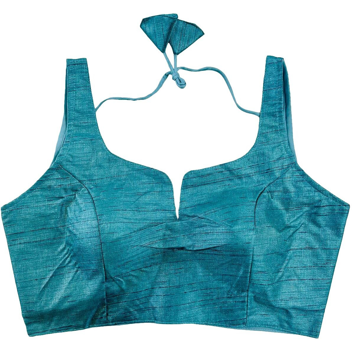 Pujia Mills Women's Heavy Phantom Silk Bollywood Style Sleeveless Trendy Blouse(Veda) (Rama, 32)