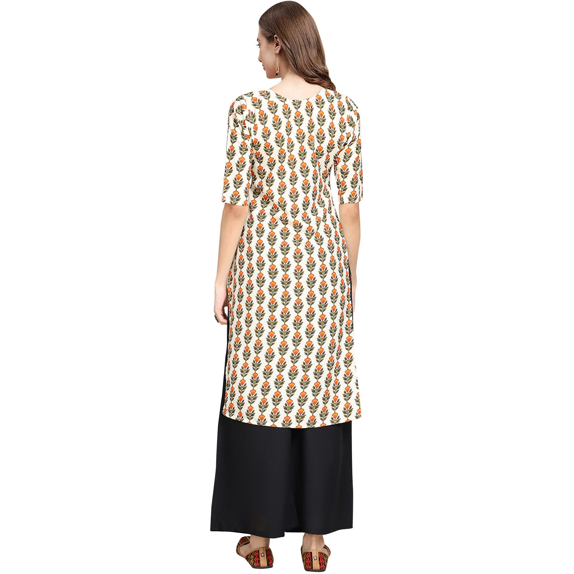 Pinkmint Women's Crepe Digital Print Straight Kurta [Pack Of 6] Multicolour