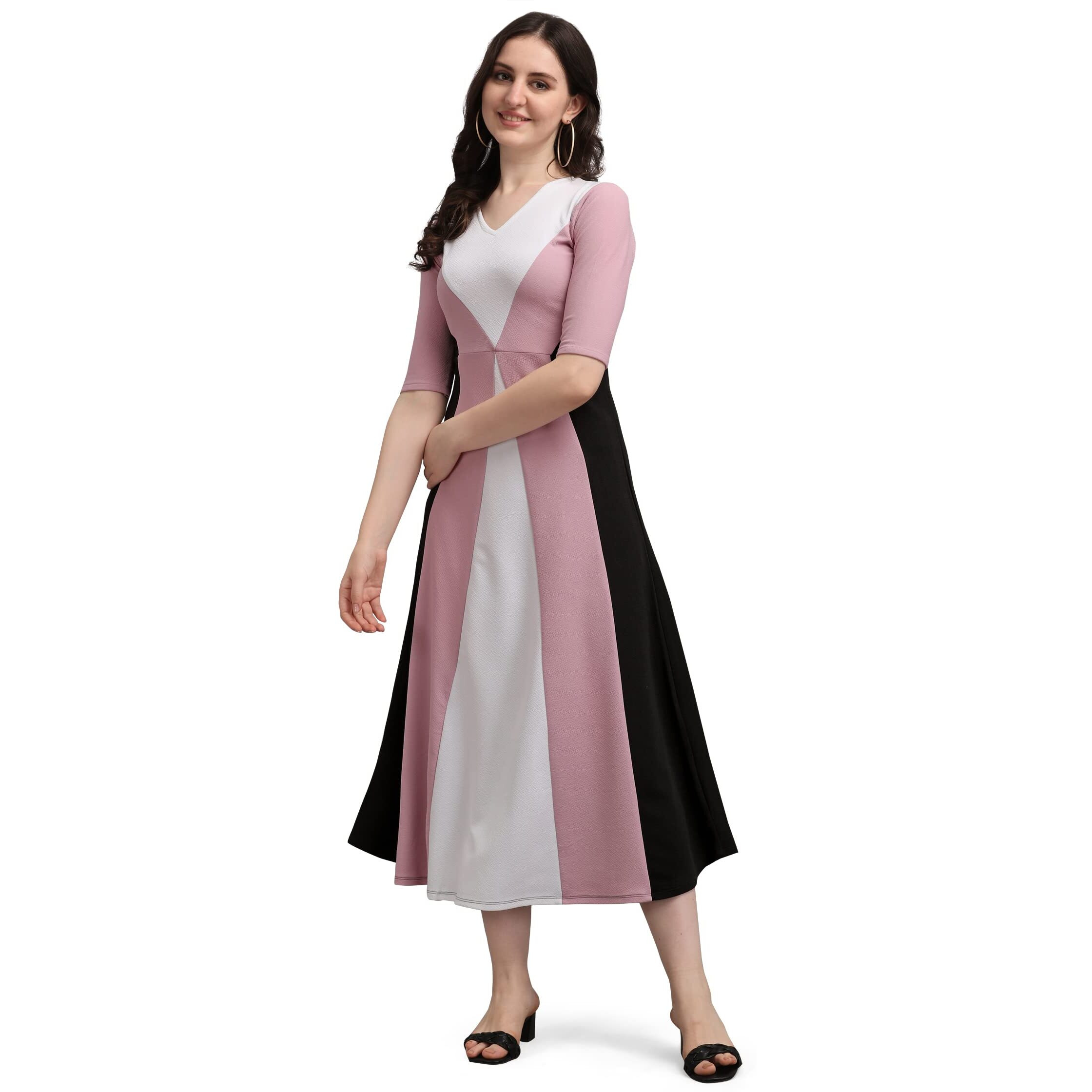 Purvaja Women's Corduroy Empire Waist Maxi Cocktail Dress (Lucy-416-Lv-Bl-M_Light Violet