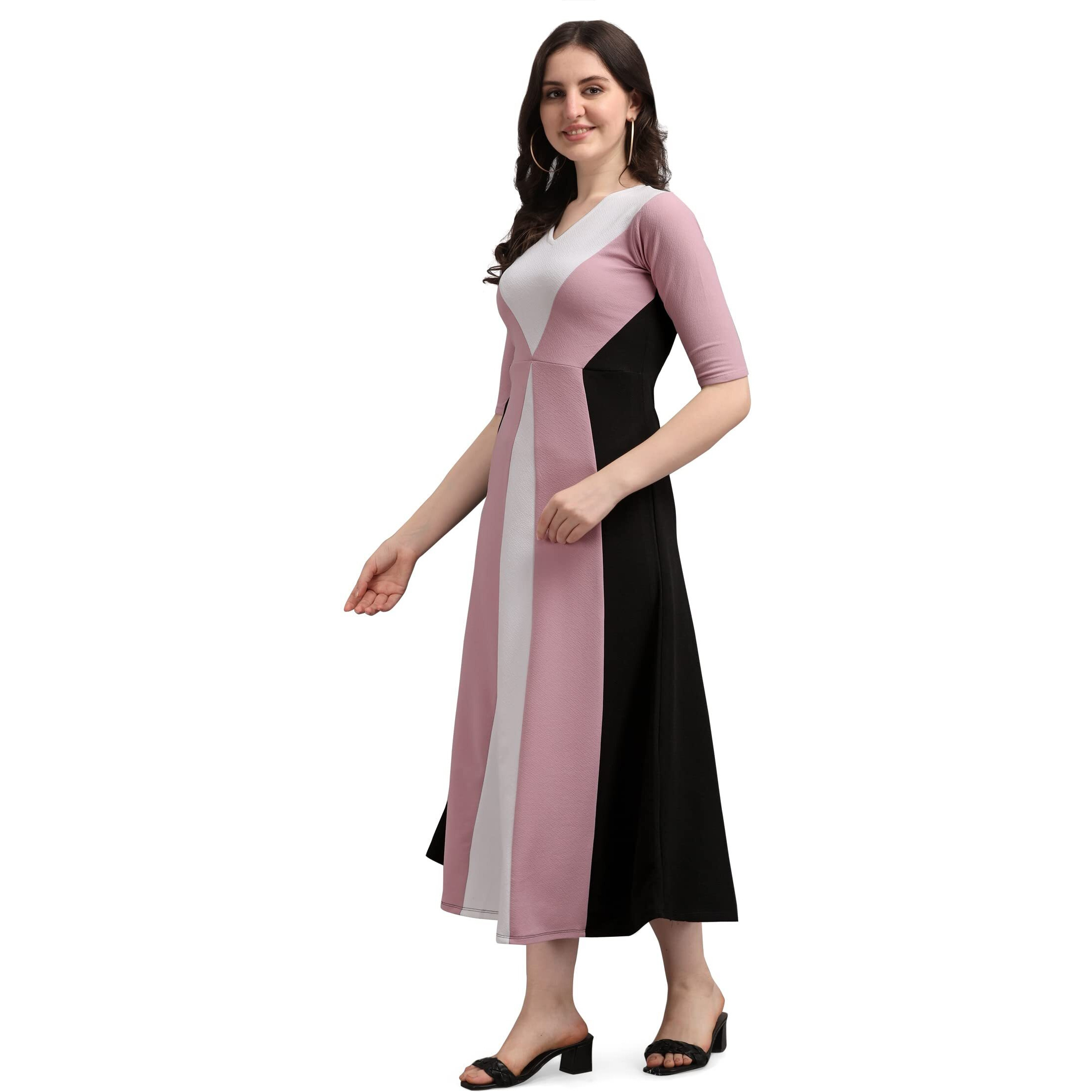 Purvaja Women's Corduroy Empire Waist Maxi Cocktail Dress (Lucy-416-Lv-Bl-M_Light Violet