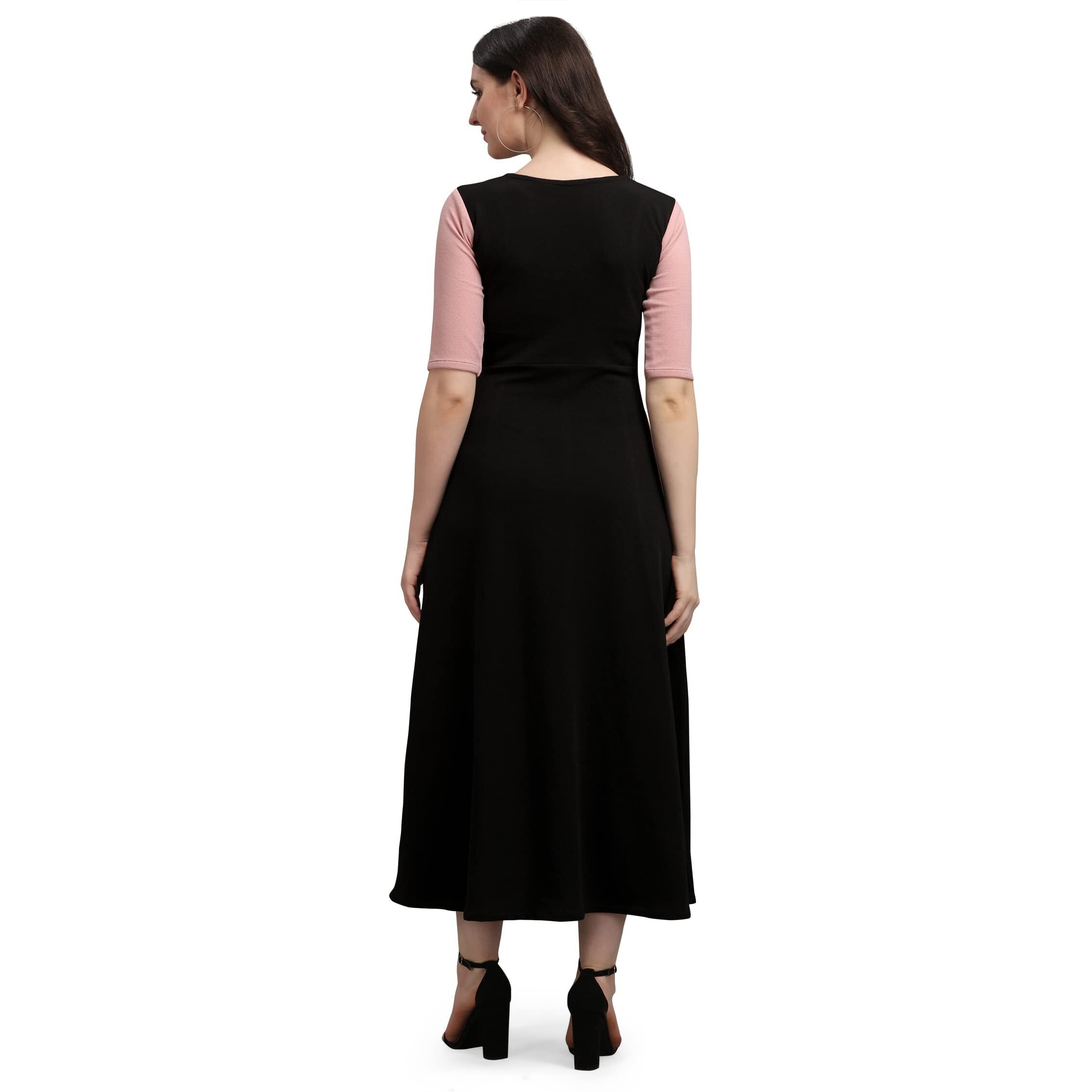Purvaja Women's Corduroy Empire Waist Maxi Casual Dress (Lucy-382-Pe-Bl-S_Peach