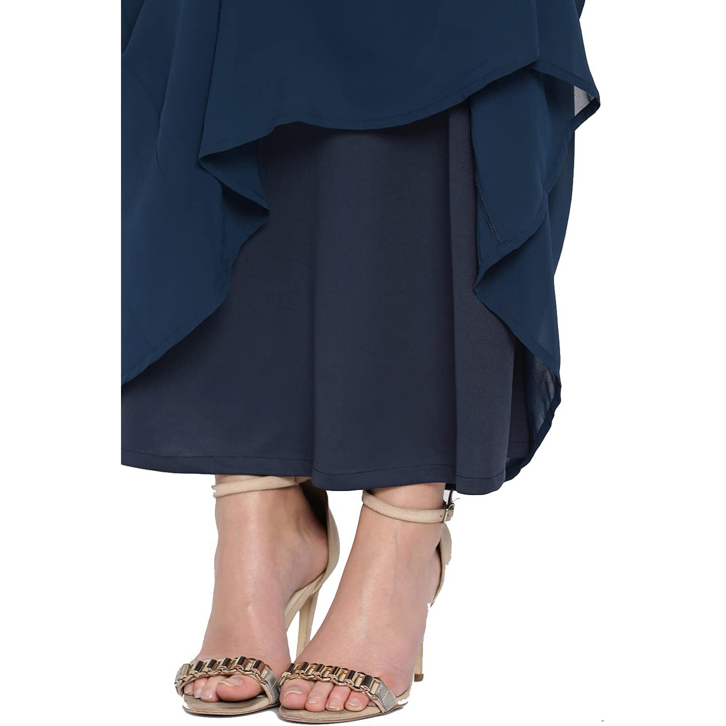 Rare Women's Synthetic A-Line Maxi Dress (Ep2857-S_Navy Blue_S)