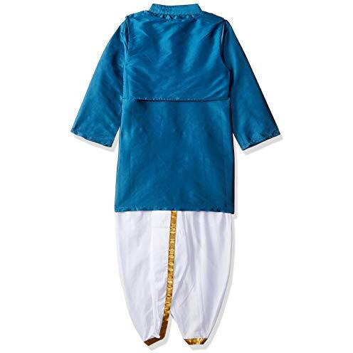 A.T.U.N. Boys' Regular Fit Dhoti (Bkls Fbl Tur_Turquoise-White_4-5 Years)