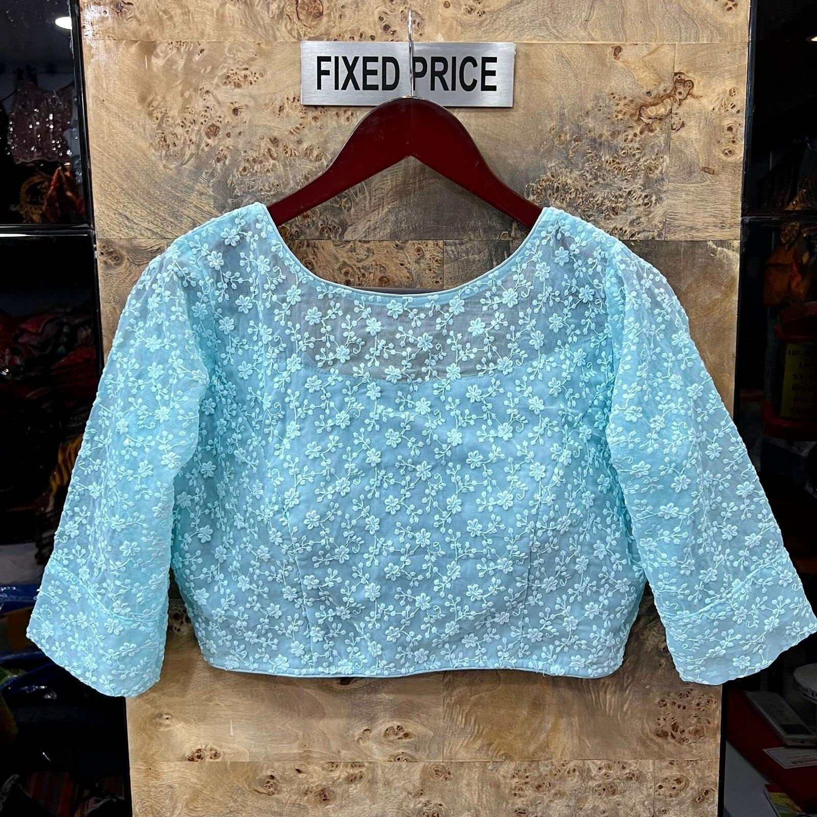 Vihu Fashion Womens Readymade Fancy Sifli Work Half Sleeve Saree Blouse.(Sifli Flower Sea Green_38)