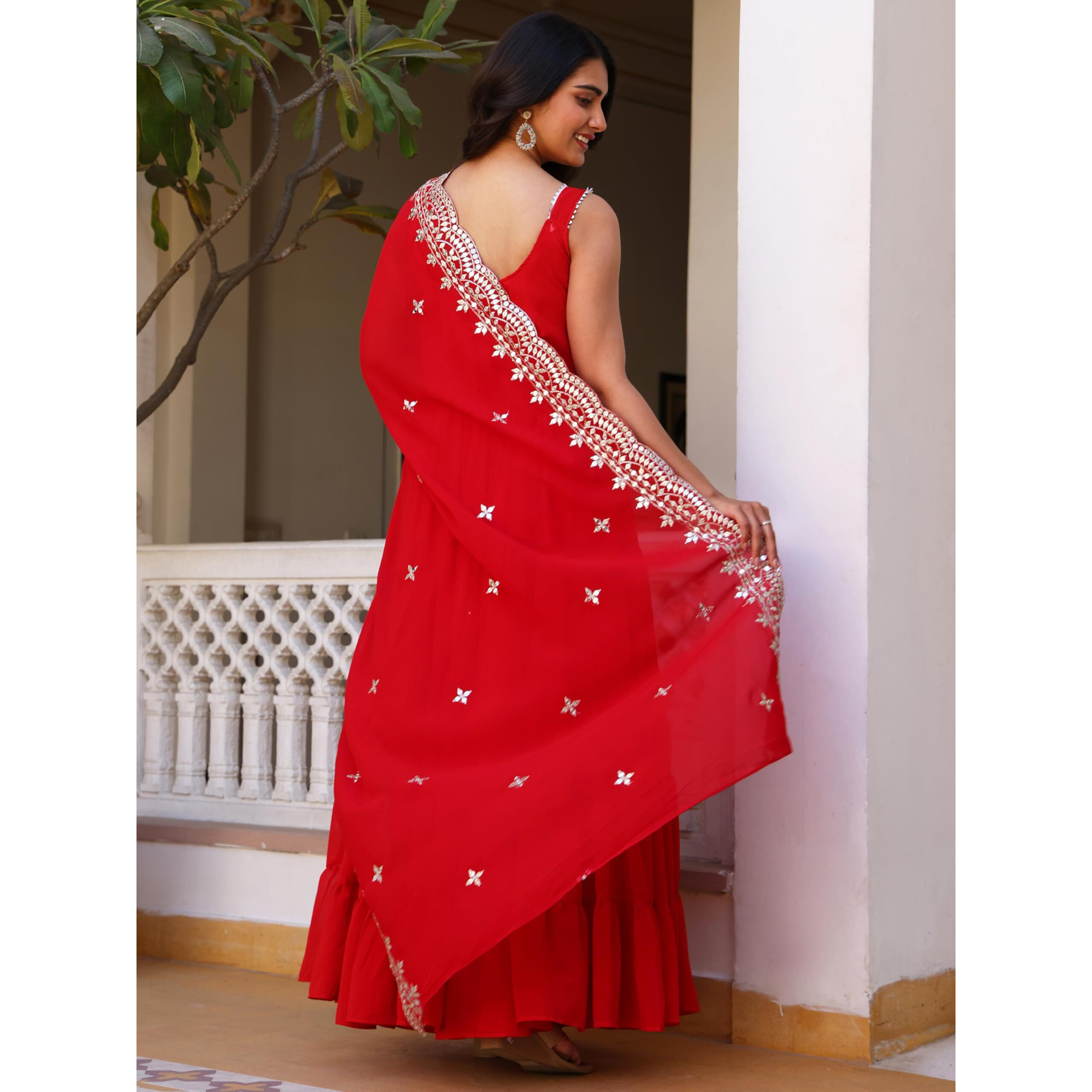 Fashion Basket Pink Georgette Anarkali Kurta For Women