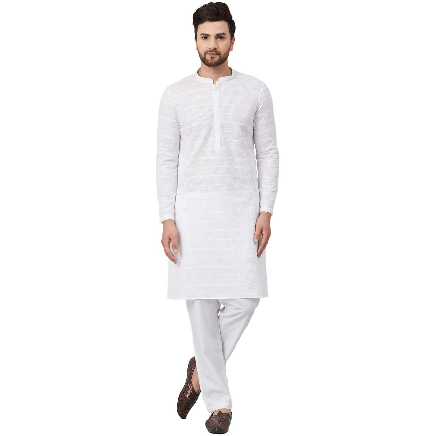 See Designs Cotton Regular Mens Kurta (14180296_White_M)