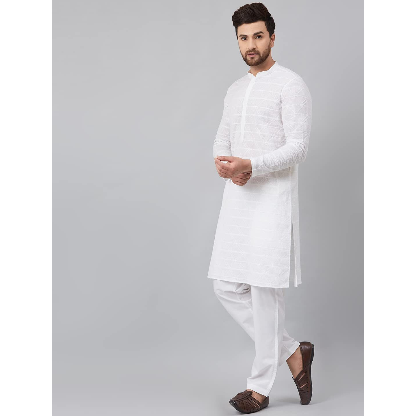 See Designs Cotton Regular Mens Kurta (14180296_White_M)