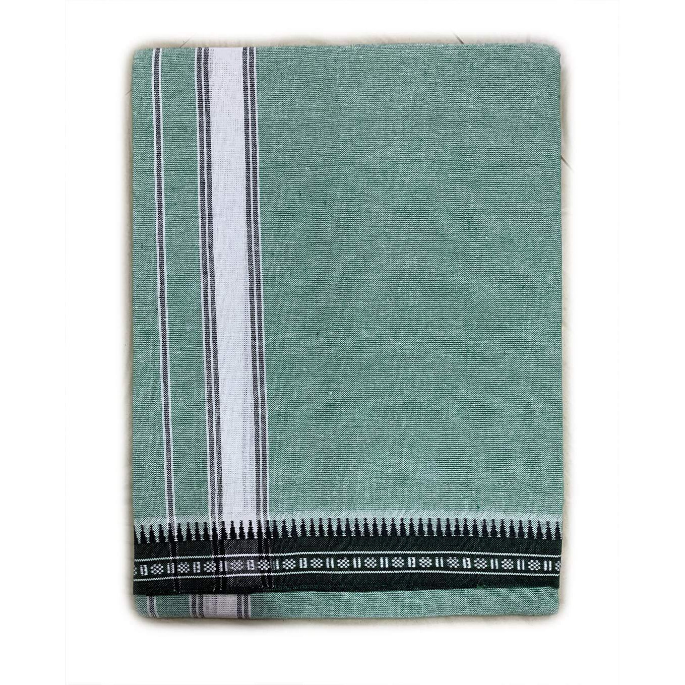 Prakasam Cotton Mens Colour Thalapathi Border Single Dhoti/Size1.28X2.00 Mtrs/Combo Pack Of 2 Dhoties