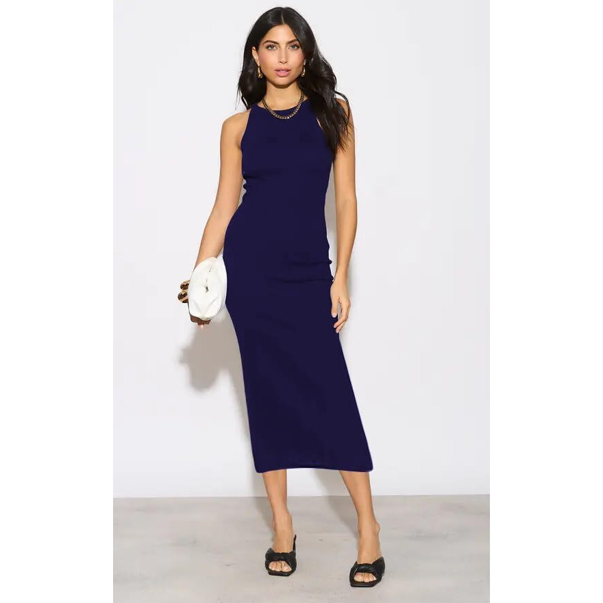 Toochki Women's Lycra Midi Western Bodycon Dress (Toochki244-Dr-New/Xl_Dark Blue