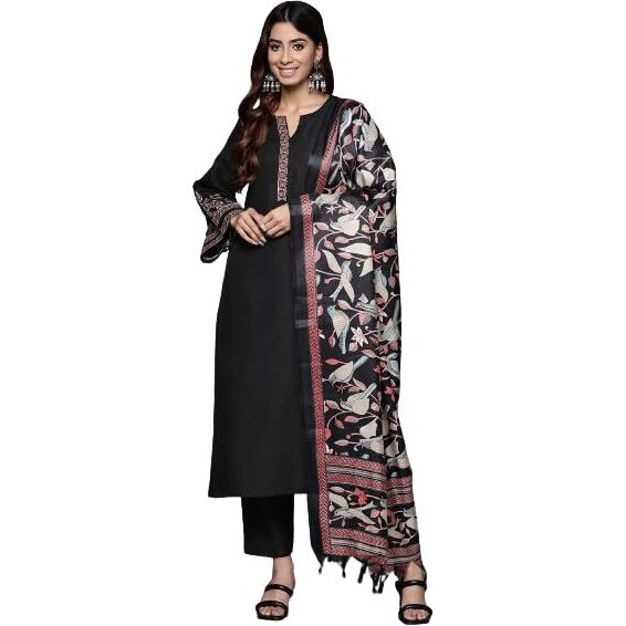 Varanga Women's Cotton Kurta Kurta Bottom Set Dupatta Set