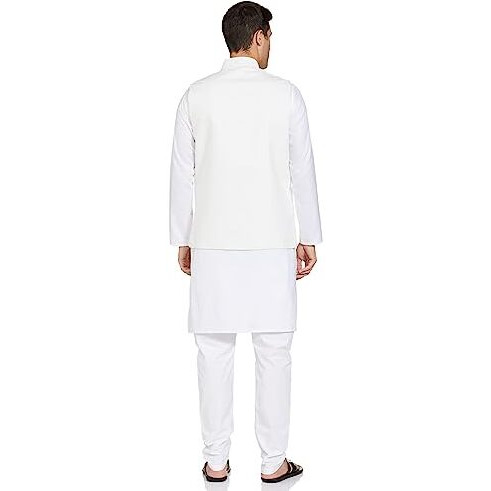 Be Active Men's Solid Linen Blend Kurta Pyjama 3 Piece Set || Men Kurta Pajama With Modi Jacket || Kurta Pajama Nehru Jacket For Men (C-Rfkt0001-16-Set-Xl)
