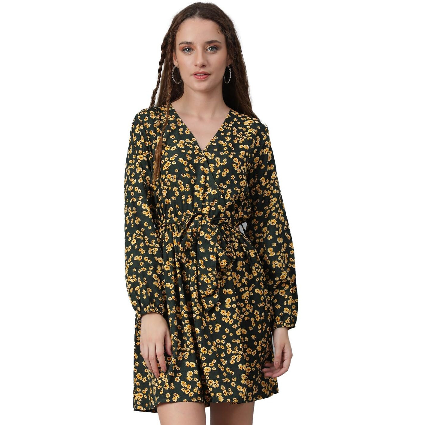 Kotty Women's Fit And Flare Multicolor Printed Dress