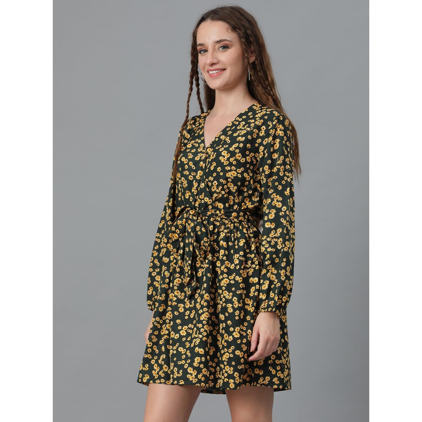 Kotty Women's Fit And Flare Multicolor Printed Dress