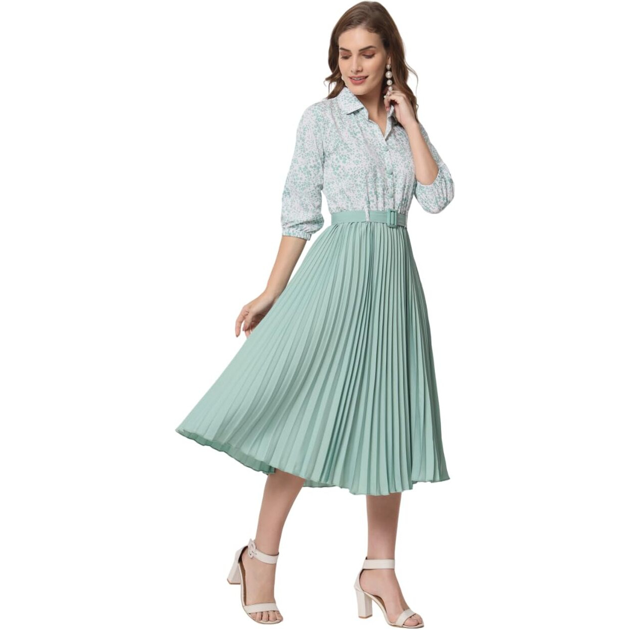 Kzully Women's Crepe A-Line Midi Dress (A1-Pista-Xxl