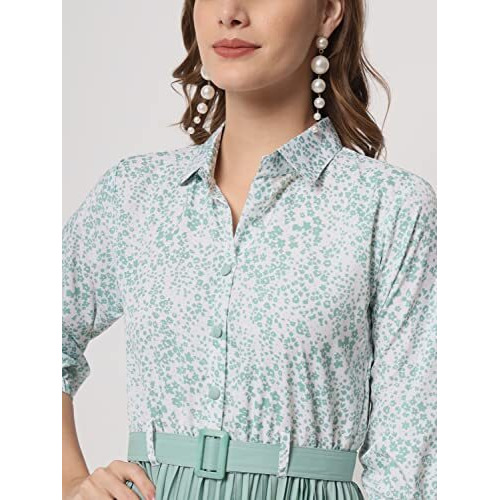 Kzully Women's Crepe A-Line Midi Dress (A1-Pista-Xxl