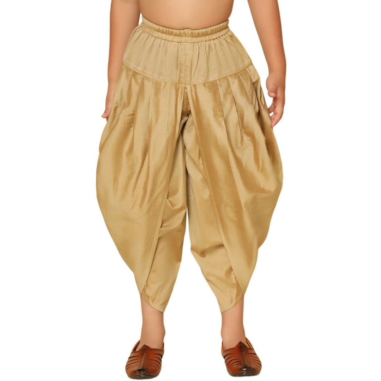 Kisah Kid's Ethnic Wear Solid Straight Fit Gold Dhoti (3-4Y)