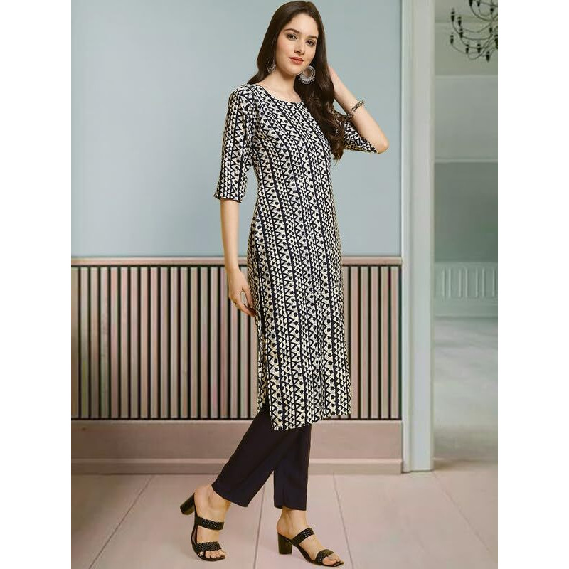 Pinkmint Women's Crepe Printed Kurta And Pant Set (Pack Of 3)