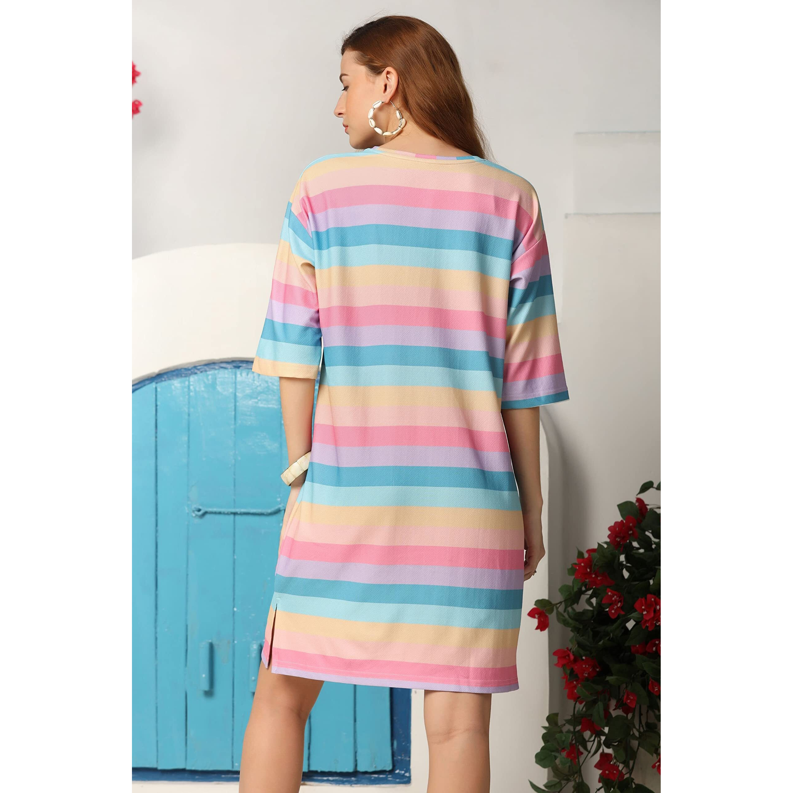 Om Sai Latest Creation Western Dresses For Women | Short A-Line Dress For Girls | Midi Dress For Women Dress For Women (Multicolour_X-Large)