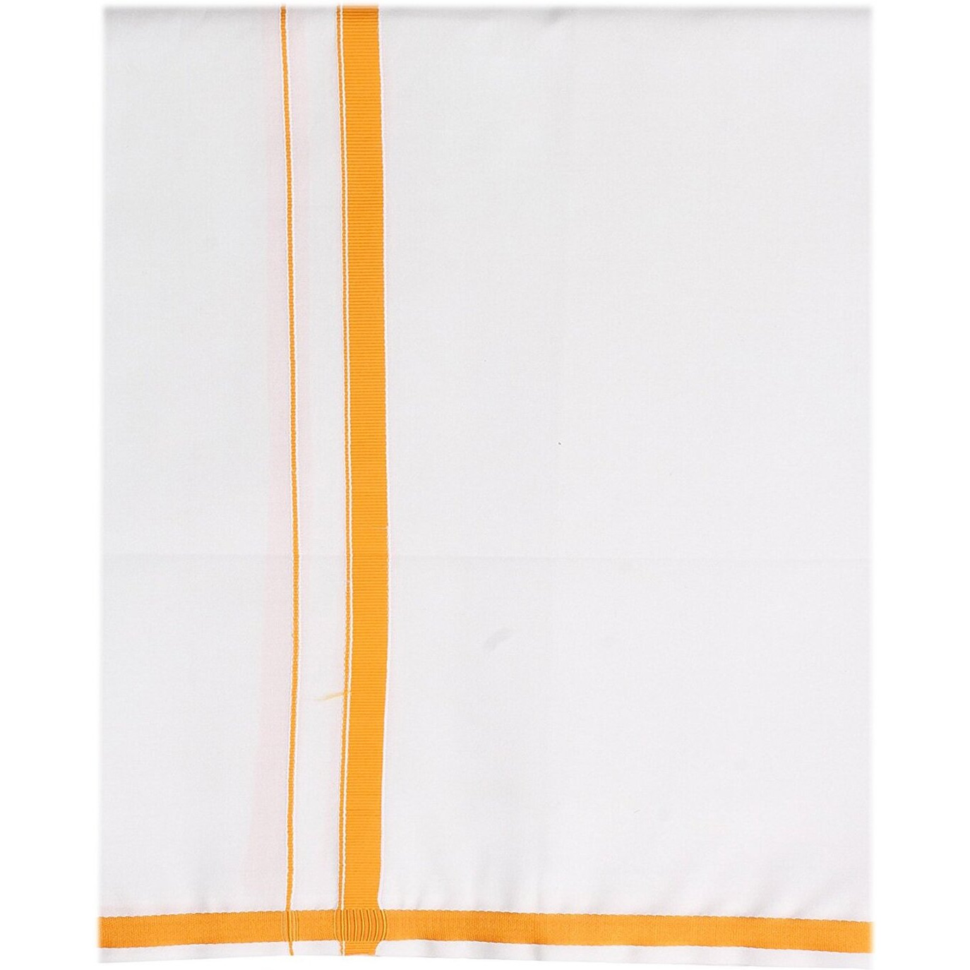 Prakasam Cotton Fantacy Men's White Dhoti With Orange Barder (1.26 X 2.00 Meter)