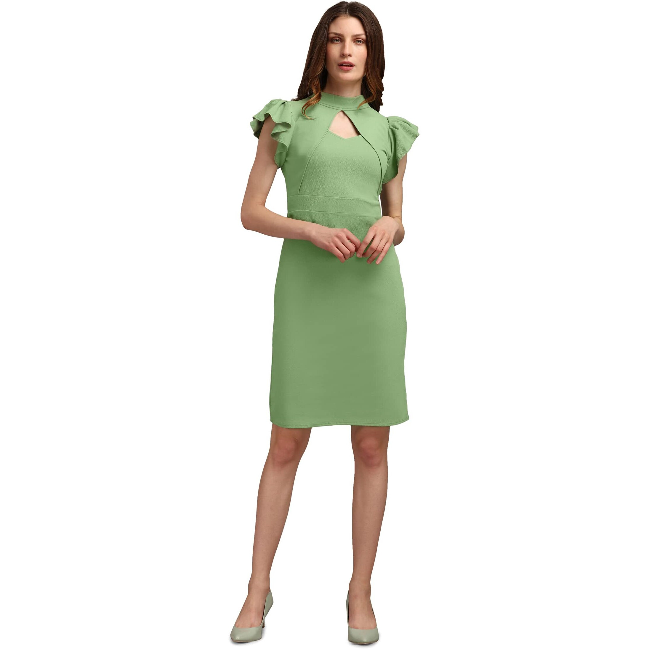 Purvaja Womens Bodycon Above Knee Length Dress (Ruby-316-Parrot_Parrot_Xx-Large)