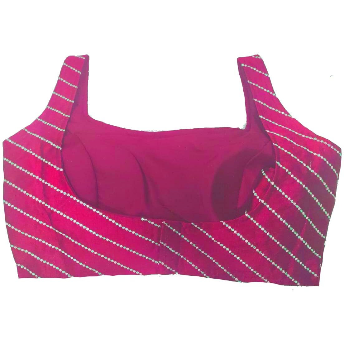 Vihu Fashion Women Phantom Silk Thread & Sequin Work Sleeveless Saree Blouse Pink