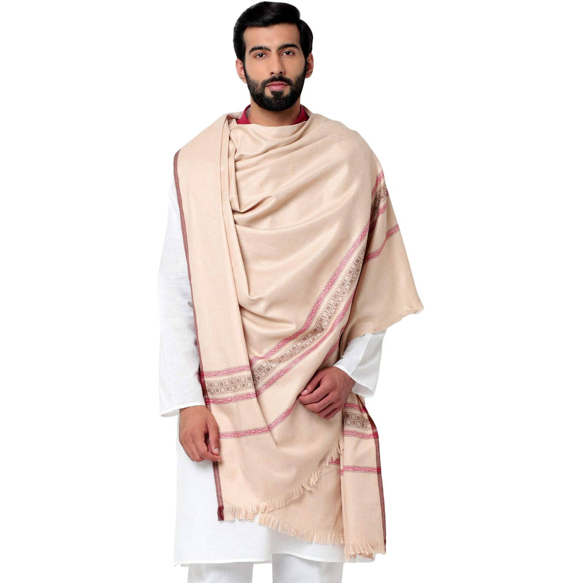 Weavers Villa Men's Wool Stole, 115Cm X 225Cm