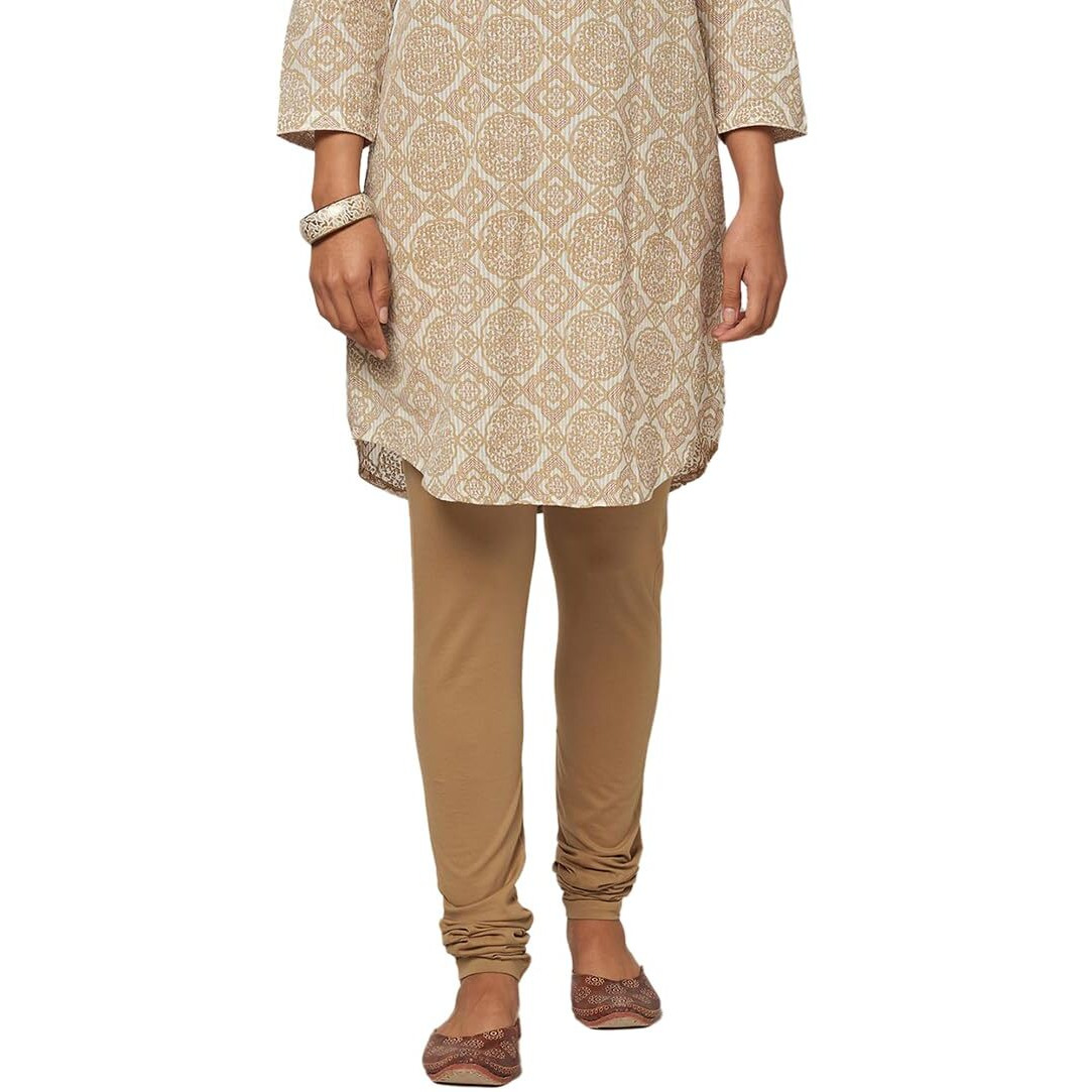 Fabindia Women's Cotton Churidar (2103222Beige_Beige