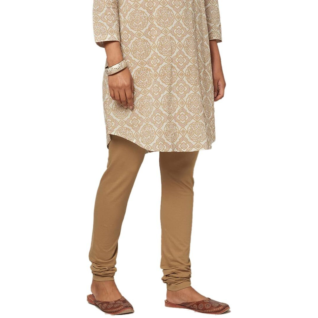 Fabindia Women's Cotton Churidar (2103222Beige_Beige