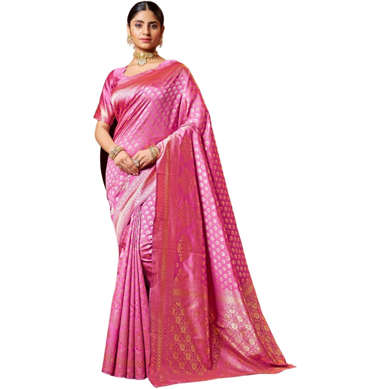 Leriya Fashion Women's Cotton Silk Saree (Lf-S2395_Taffy Pink)