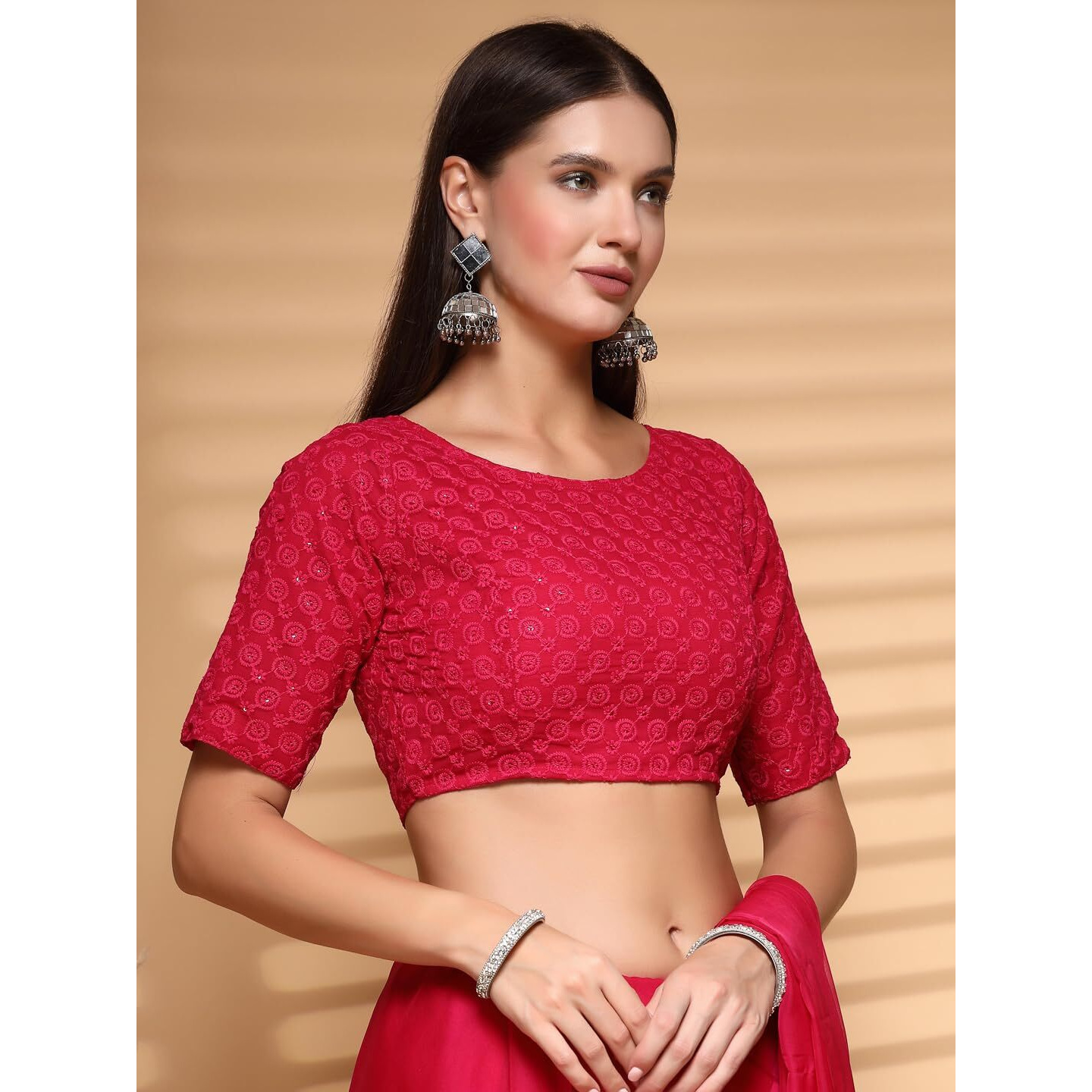 Oomph Readymade Blouse For Women, Cotton, Boat Neck, Rbbl590