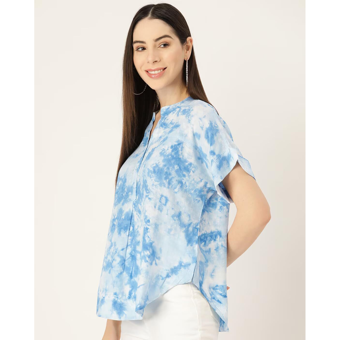 Patlani Women's Letest Design Digital Print Rayon Full Stitched Top.