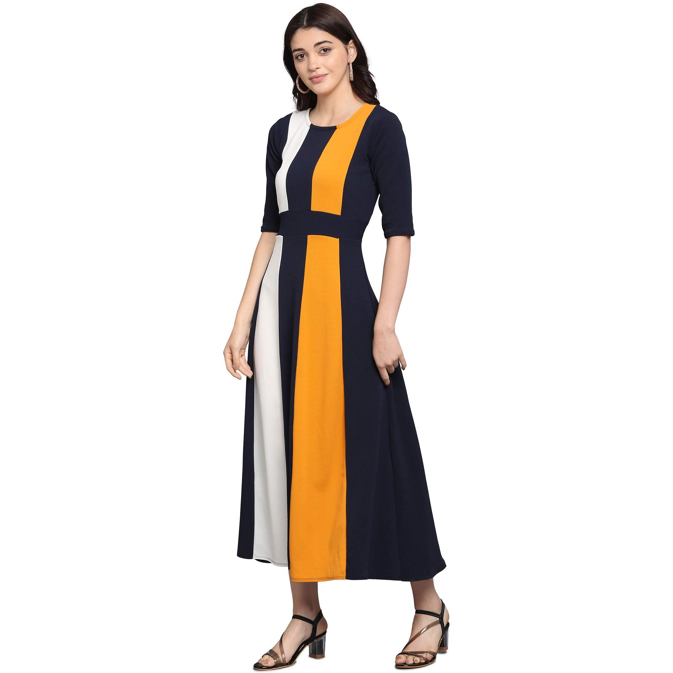 Purvaja Women's Corduroy Empire Waist Maxi Cocktail Dress (Lucy-021-Yw-Bu-L_Blue
