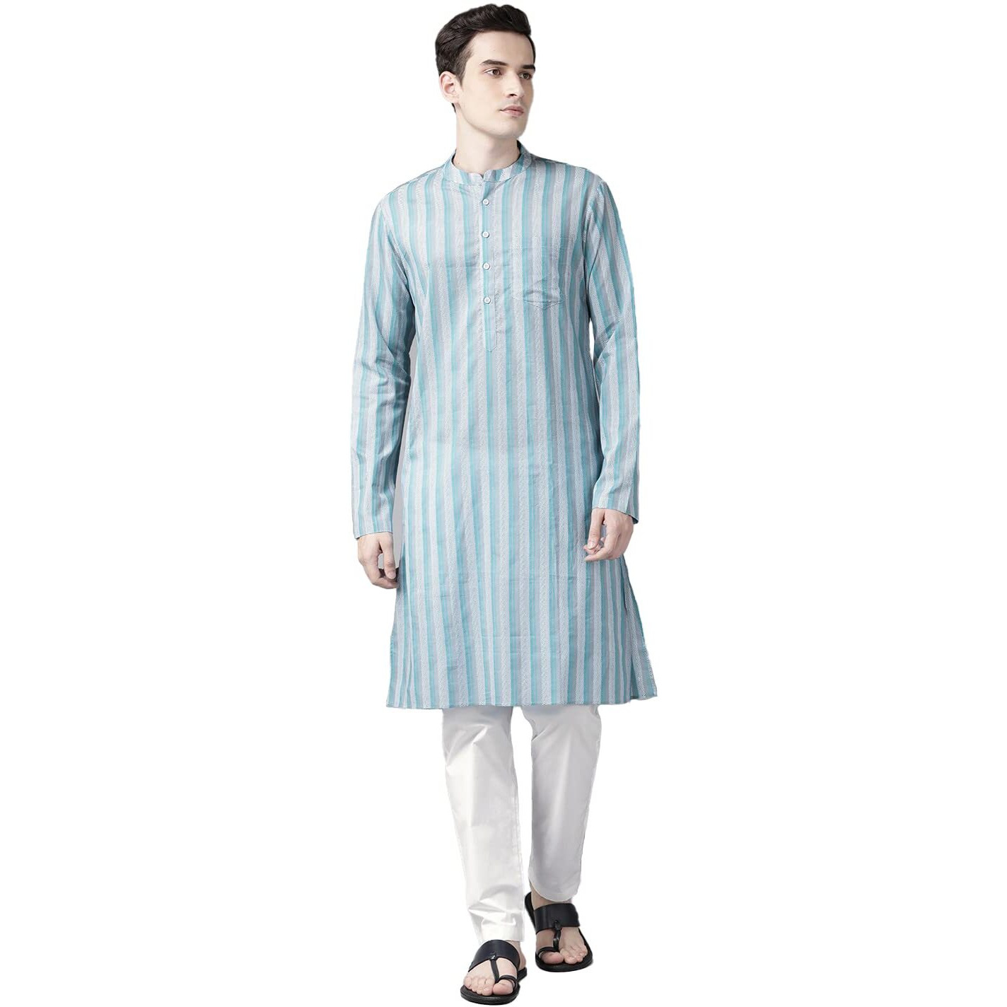See Designs Multicolored Cotton Regular Fit Mandarin Collar Printed Kurta Set_Sdkt99201Xs