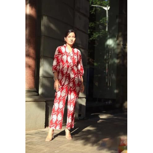 Dhruvi Trendz Womens Rayon Co-Ord Set Regular Fit Casual (Dt-W1783&Tr842_Red_3Xl)