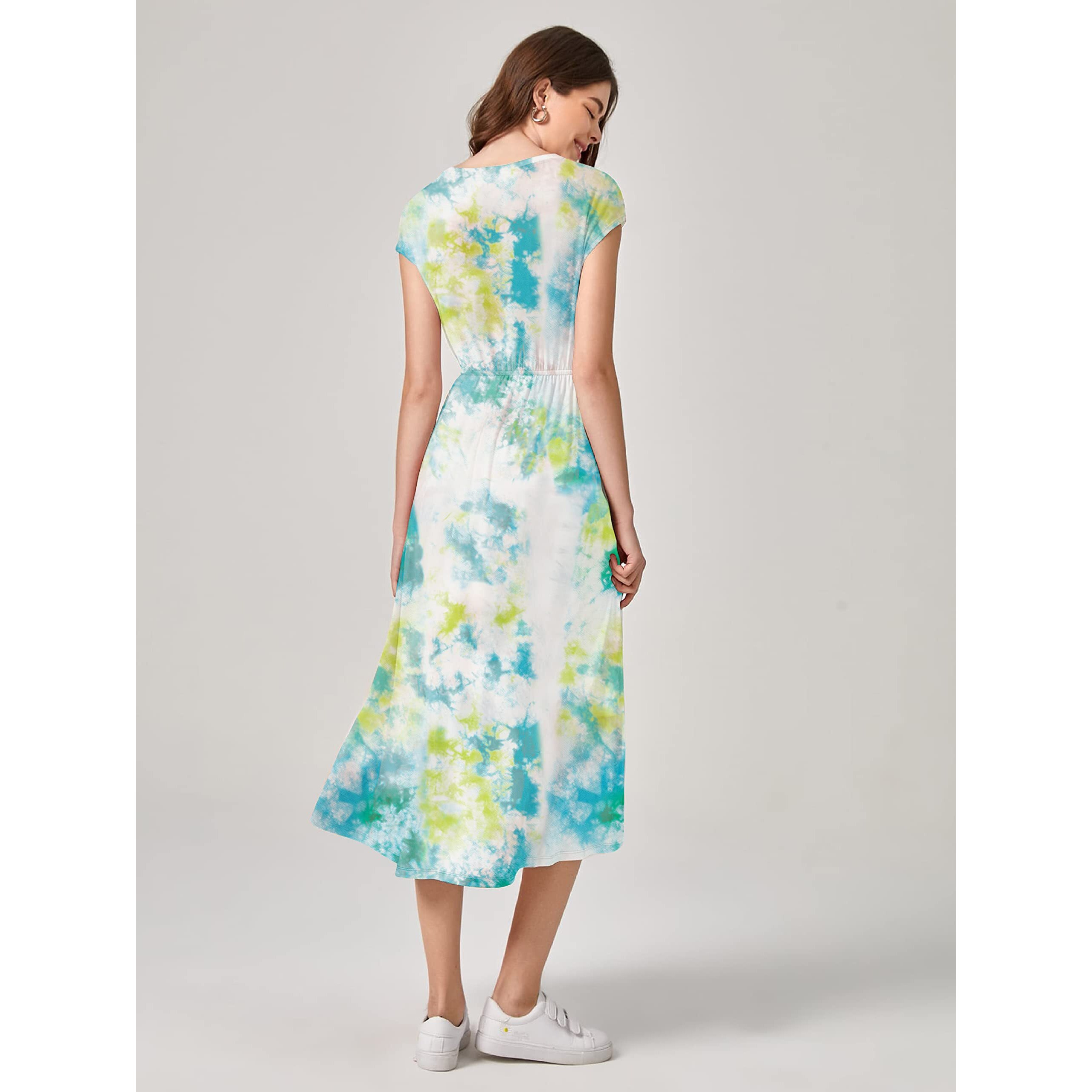 Dhruvi Trendz Womens Lycra Women Western Dresses Regular Fit Western Dresses (Dt-Wd-1024_Blue_2Xl)