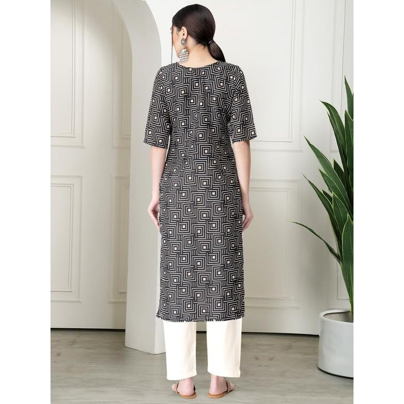 Pinkmint Women's Crepe Printed Kurta Pant Straight Kurta Set For Women(Pack Of 3)