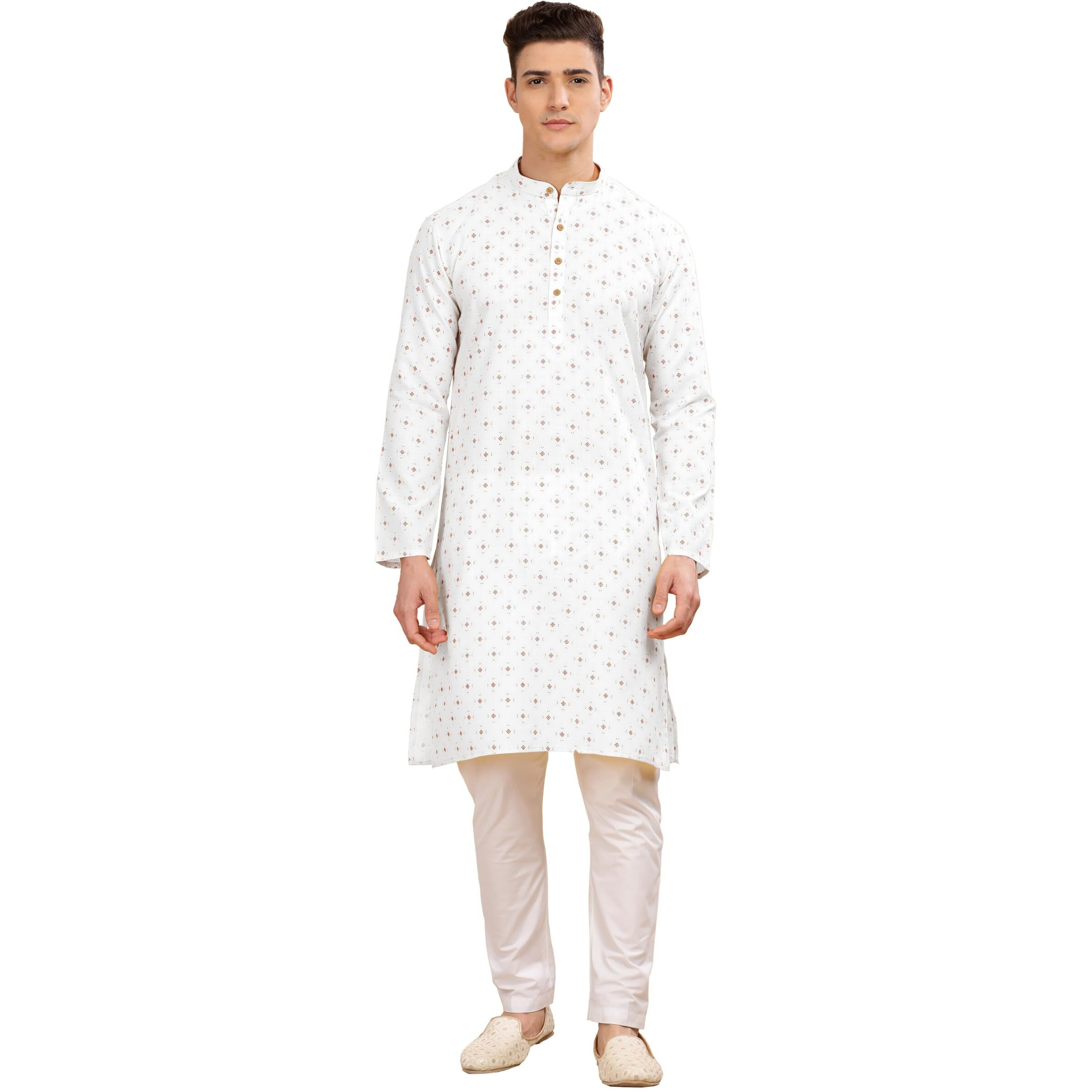 Be Active Men's Cotton Regular Kurta (C-399-1_White