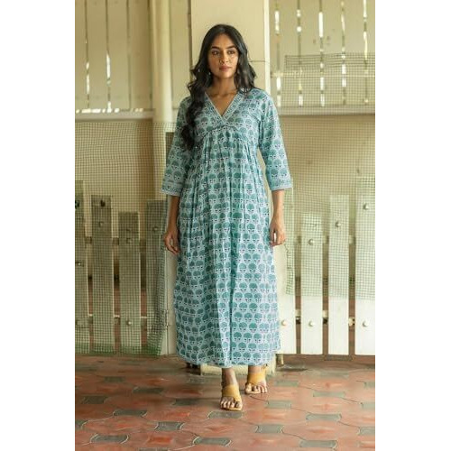 Fabnex Cottan Regular Women Kurta Set (K-81-Blue-2Xl_Blue